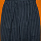 80s Double Breasted Navy Striped Jacket + Trousers Suit (S~M)
