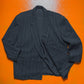 80s Double Breasted Navy Striped Jacket + Trousers Suit (S~M)