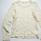 2015 Cream Floral Lace Longsleeve Wool Knit Top (S)