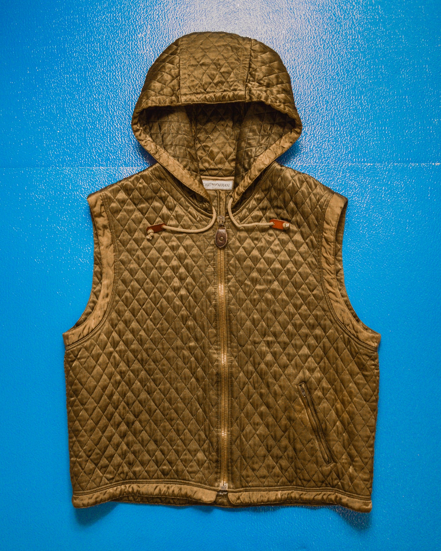 90s Diamond Quilted Hooded Vest (~M~)