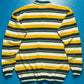 Early 2000s Striped Knit Quarter Zip Longsleeve Polo (~XL~)