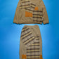 Patchwork Plaid Panelled Jumper and Maxi Skirt Set (M)