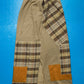 Patchwork Plaid Panelled Jumper and Maxi Skirt Set (M)
