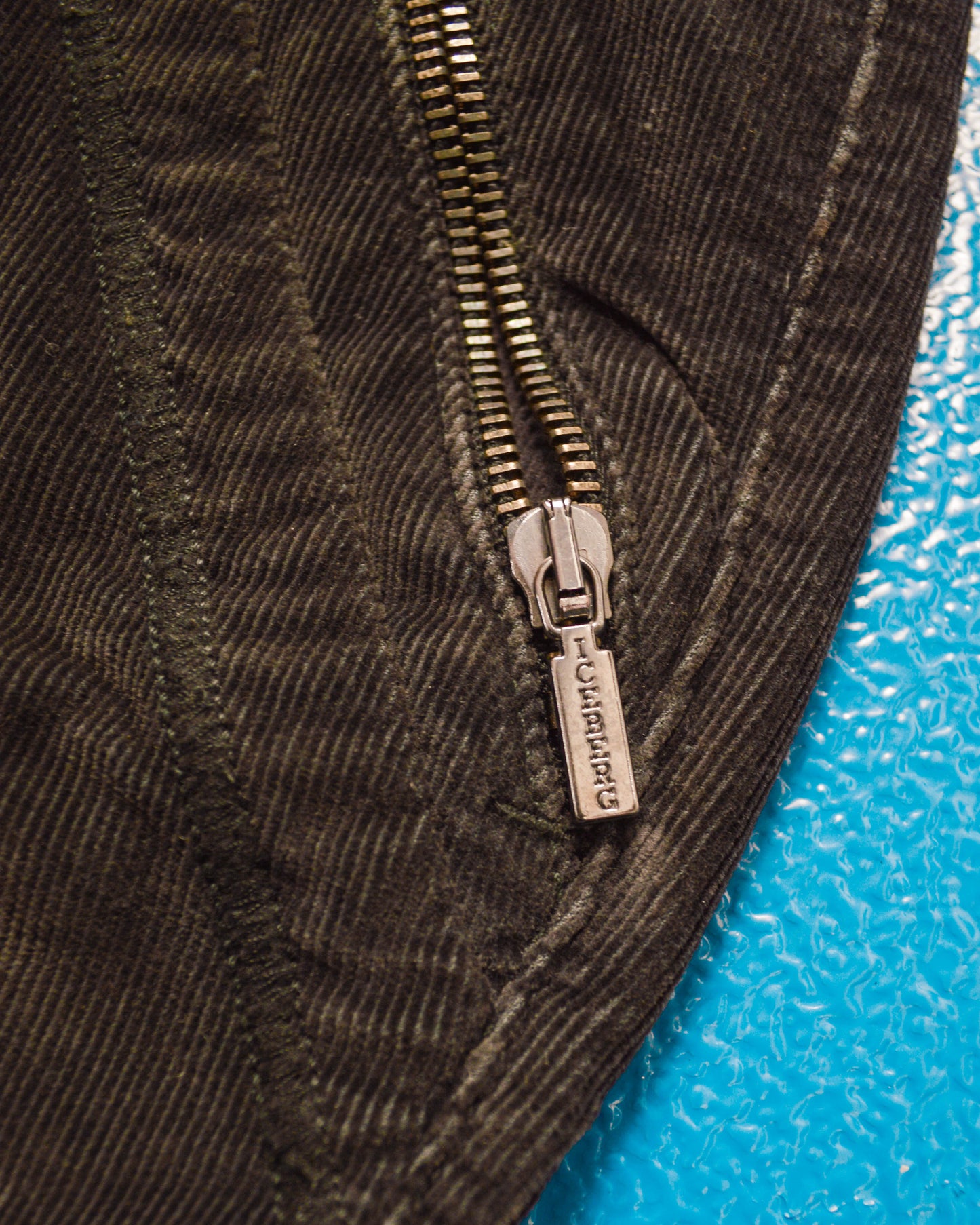 Washed Black Corduroy Zipped Pocket Pants (34)