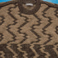 80s Glissade Style / Lightning Horizon / Zigzag Heavy Knit Jumper (M~L)