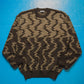 80s Glissade Style / Lightning Horizon / Zigzag Heavy Knit Jumper (M~L)