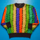 Autumn 1992 Multi Colour Vertical Striped Knit Jumper (M)