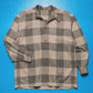 80s Oat  Grey Check Mandarin Collar Shirt (~M~)