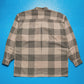80s Oat  Grey Check Mandarin Collar Shirt (~M~)
