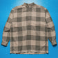 80s Oat  Grey Check Mandarin Collar Shirt (~M~)