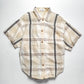Tsumori Chisato 80s Adjustable Double Button Up Placket Cream Plaid Shirt (M)