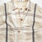 Tsumori Chisato 80s Adjustable Double Button Up Placket Cream Plaid Shirt (M)