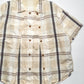 Tsumori Chisato 80s Adjustable Double Button Up Placket Cream Plaid Shirt (M)