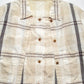 Tsumori Chisato 80s Adjustable Double Button Up Placket Cream Plaid Shirt (M)