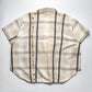 Tsumori Chisato 80s Adjustable Double Button Up Placket Cream Plaid Shirt (M)