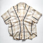 Tsumori Chisato 80s Adjustable Double Button Up Placket Cream Plaid Shirt (M)