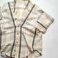 Tsumori Chisato 80s Adjustable Double Button Up Placket Cream Plaid Shirt (M)