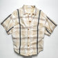 Tsumori Chisato 80s Adjustable Double Button Up Placket Cream Plaid Shirt (M)