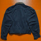 Cropped Navy Pleated Double Detachable Collar Work Jacket (S~M)