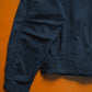 Cropped Navy Pleated Double Detachable Collar Work Jacket (S~M)