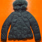 Actlive Subversive Matte Grey Fur Trim Back Pack Strap Puffer Jacket (40)