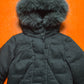 Actlive Subversive Matte Grey Fur Trim Back Pack Strap Puffer Jacket (40)