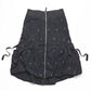 Early 2000s Washed Black / Navy Embroidered Star Pattern Balloon Style Strap Cargo Skirt (S)