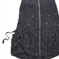 Early 2000s Washed Black / Navy Embroidered Star Pattern Balloon Style Strap Cargo Skirt (S)