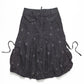 Early 2000s Washed Black / Navy Embroidered Star Pattern Balloon Style Strap Cargo Skirt (S)