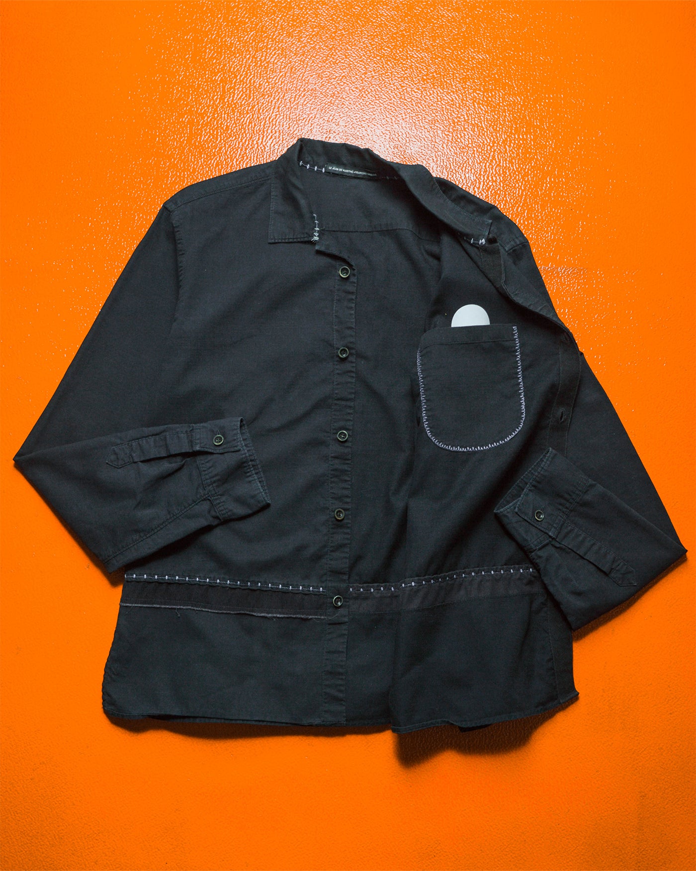 Reconstructed Style Corduroy Panelled Open Collar Longsleeve Shirt (~M~)