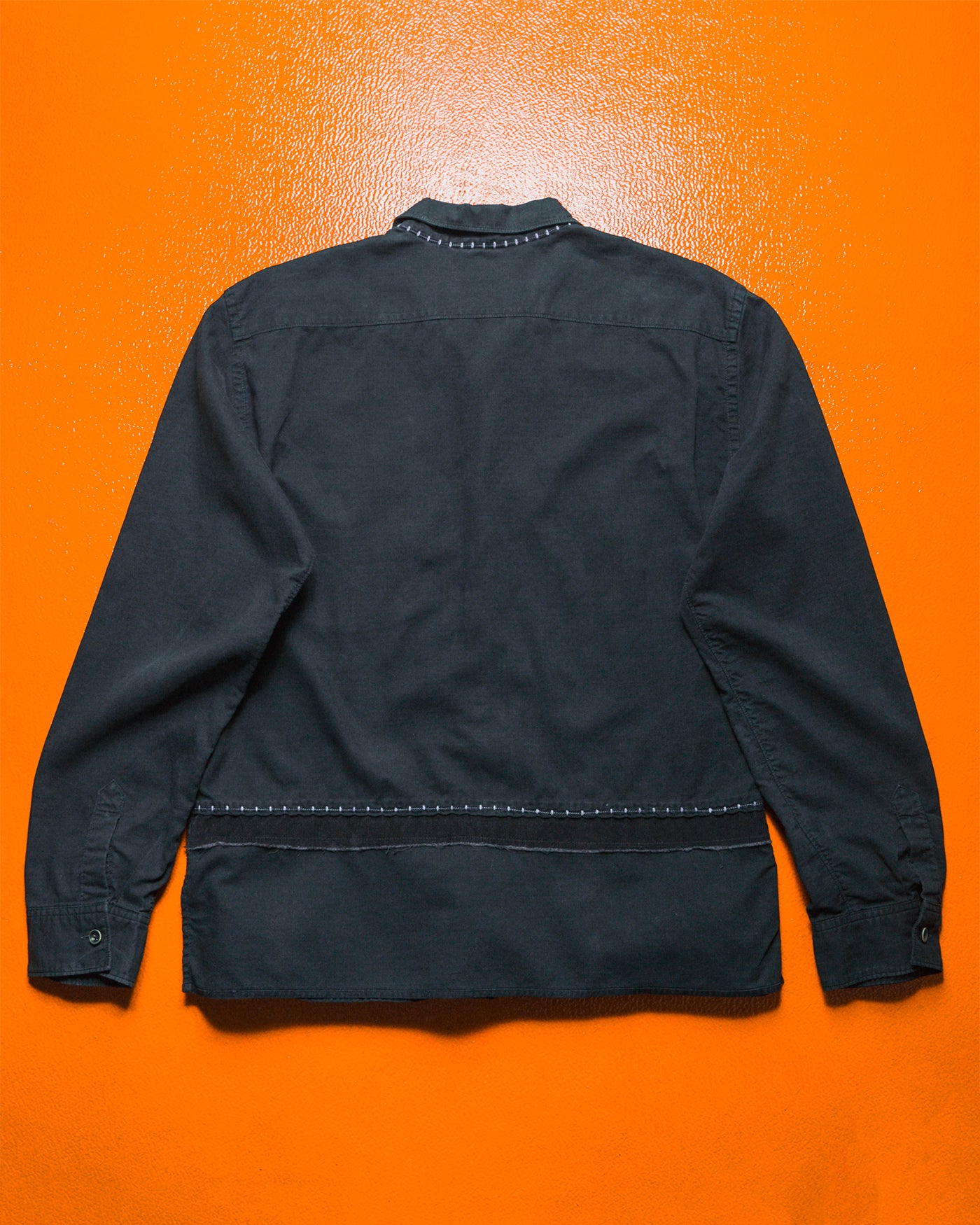 Reconstructed Style Corduroy Panelled Open Collar Longsleeve Shirt (~M~)
