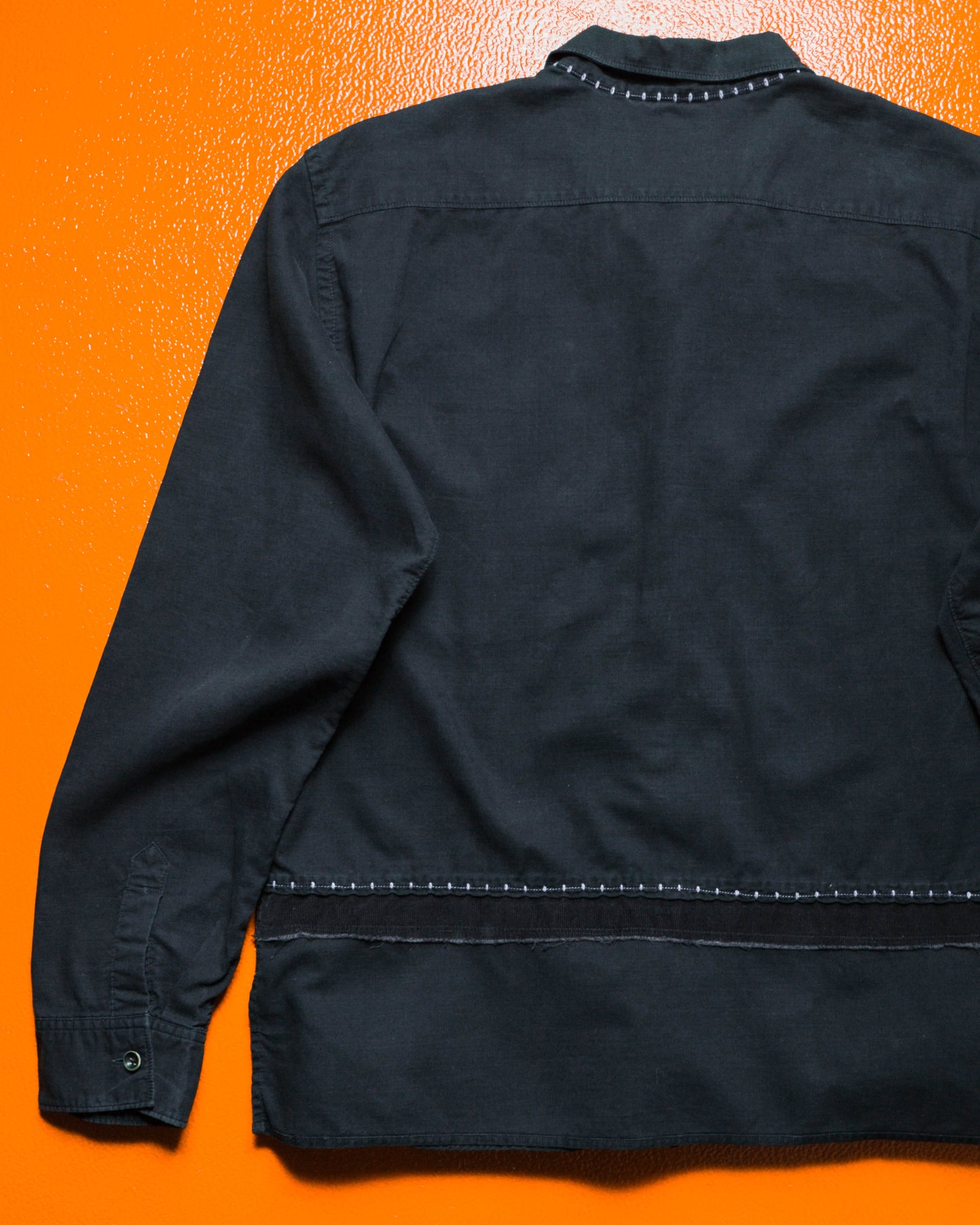 Reconstructed Style Corduroy Panelled Open Collar Longsleeve Shirt (~M~)