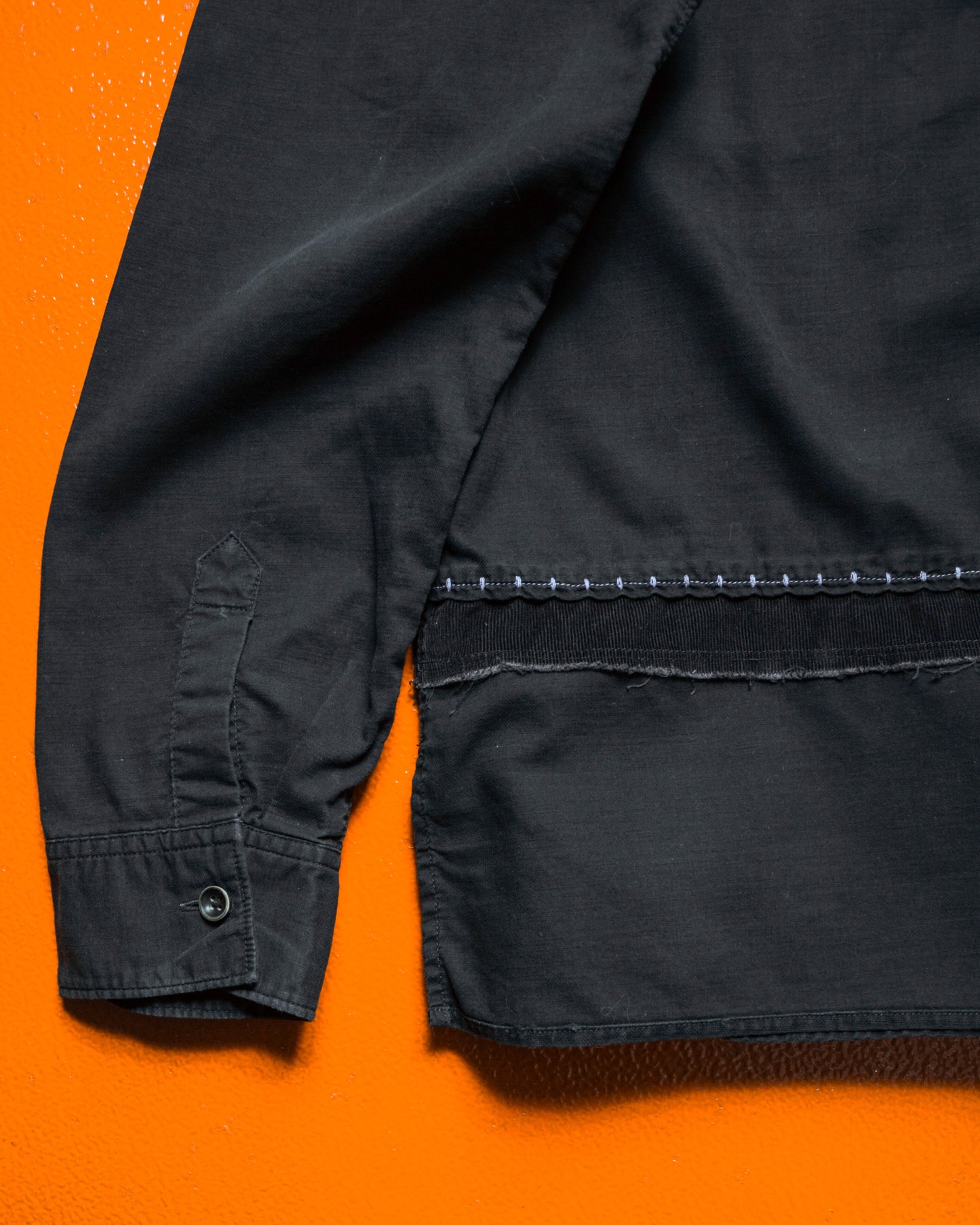 Reconstructed Style Corduroy Panelled Open Collar Longsleeve Shirt (~M~)