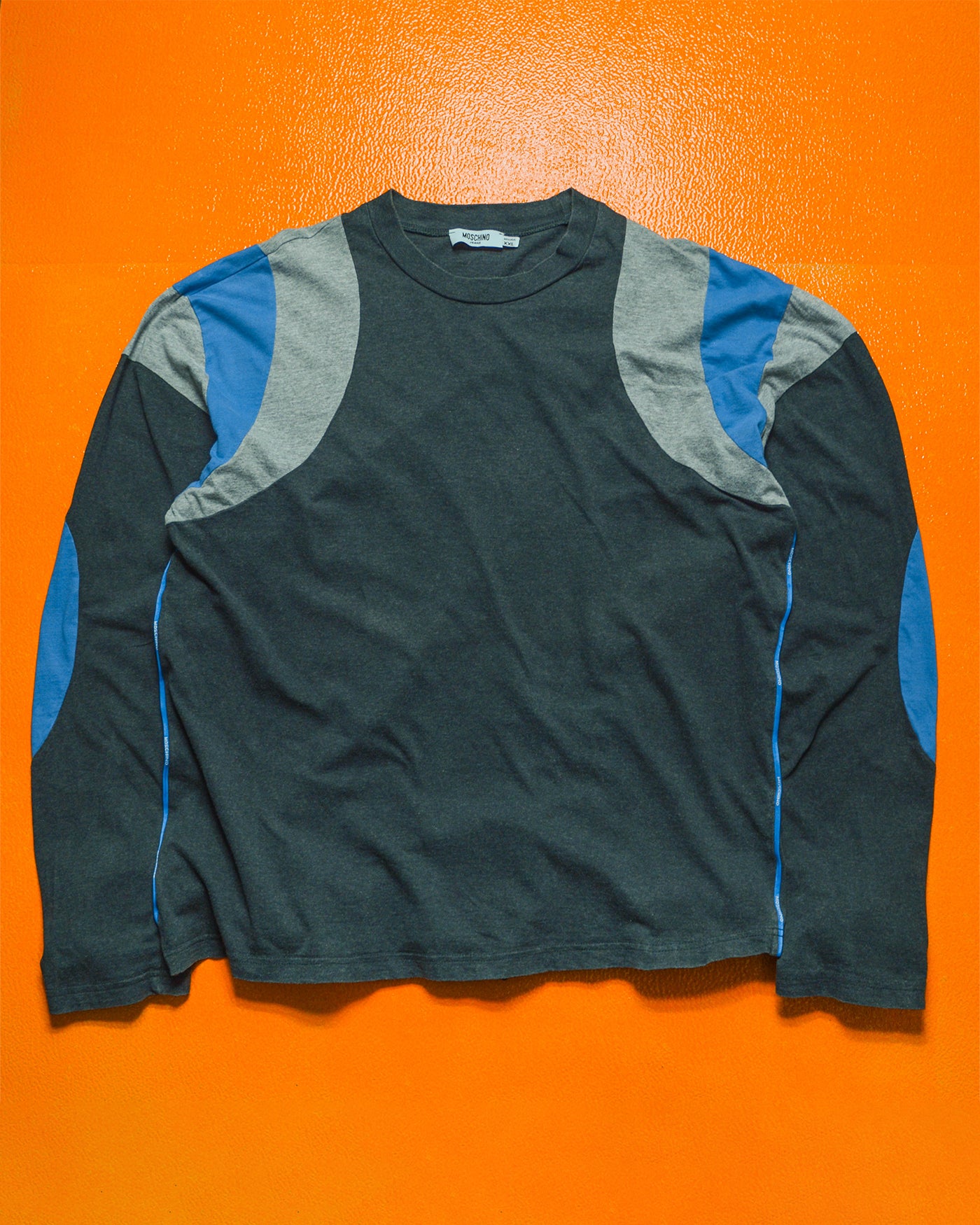 Early 2000s Grey / Blue Panelled Longsleeve Top (~M~)
