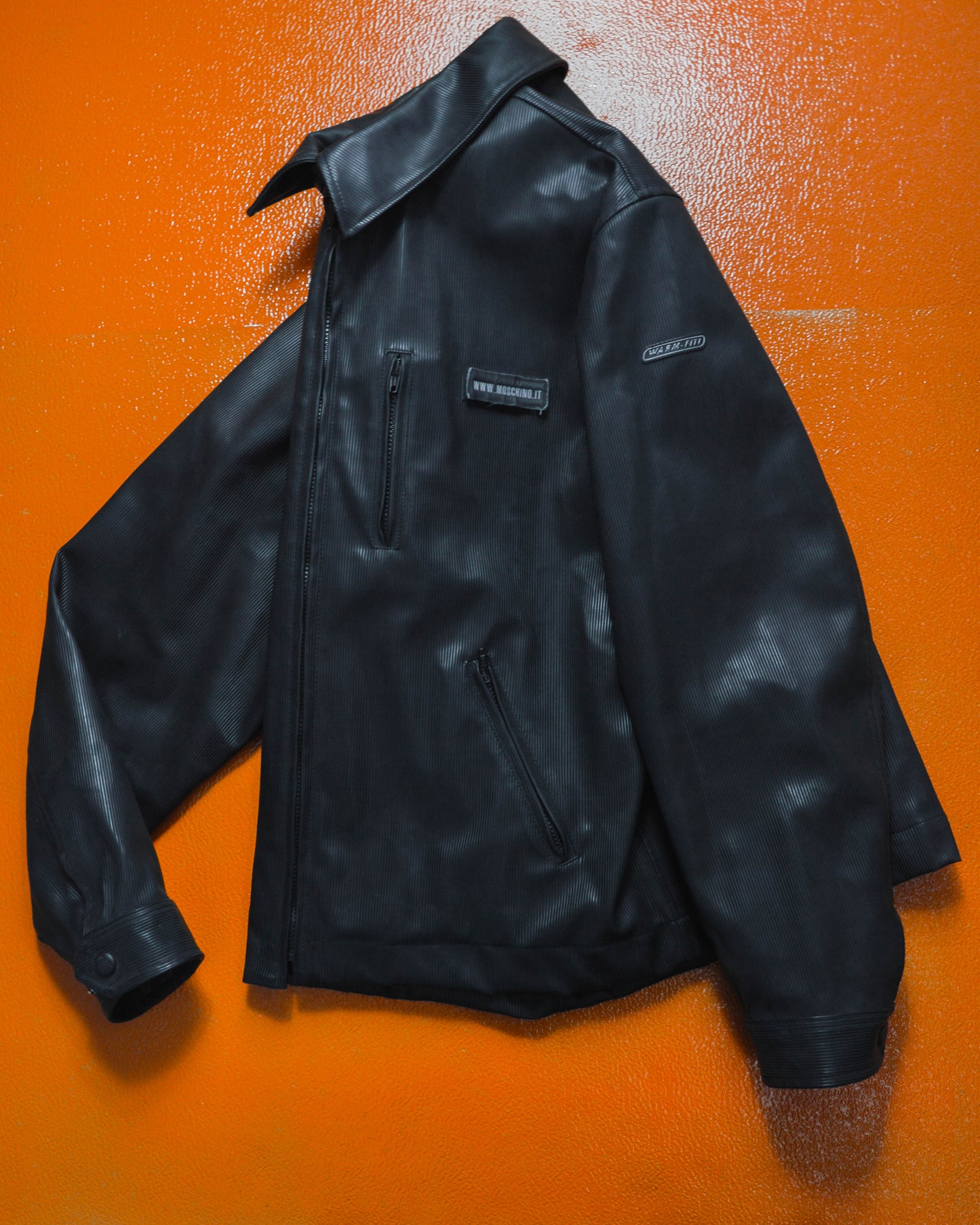 Late 90s "warm-fit" Textured Poly Nylon Quilted Work Jacket (~XL~)