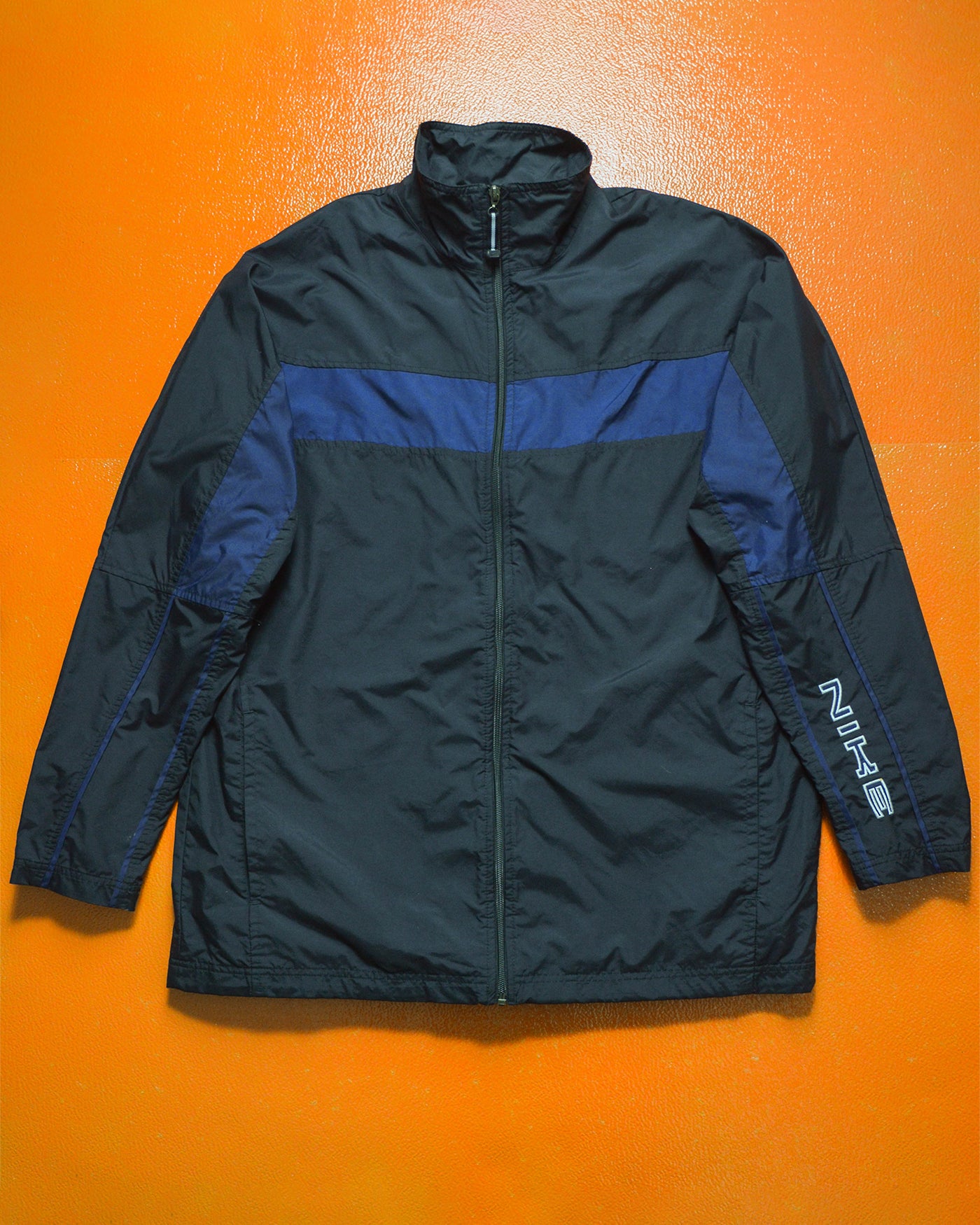 Fall 2001 Sleeve Spellout Navy Panelled Track Jacket (~XL~)