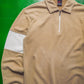 Spring 2000 Tan Quarter Zip Minimal Striped Rugby / Jumper (~M~)