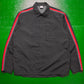 Spring 2002 Red Striped Zip Up  Nylon Shirt (~L~)