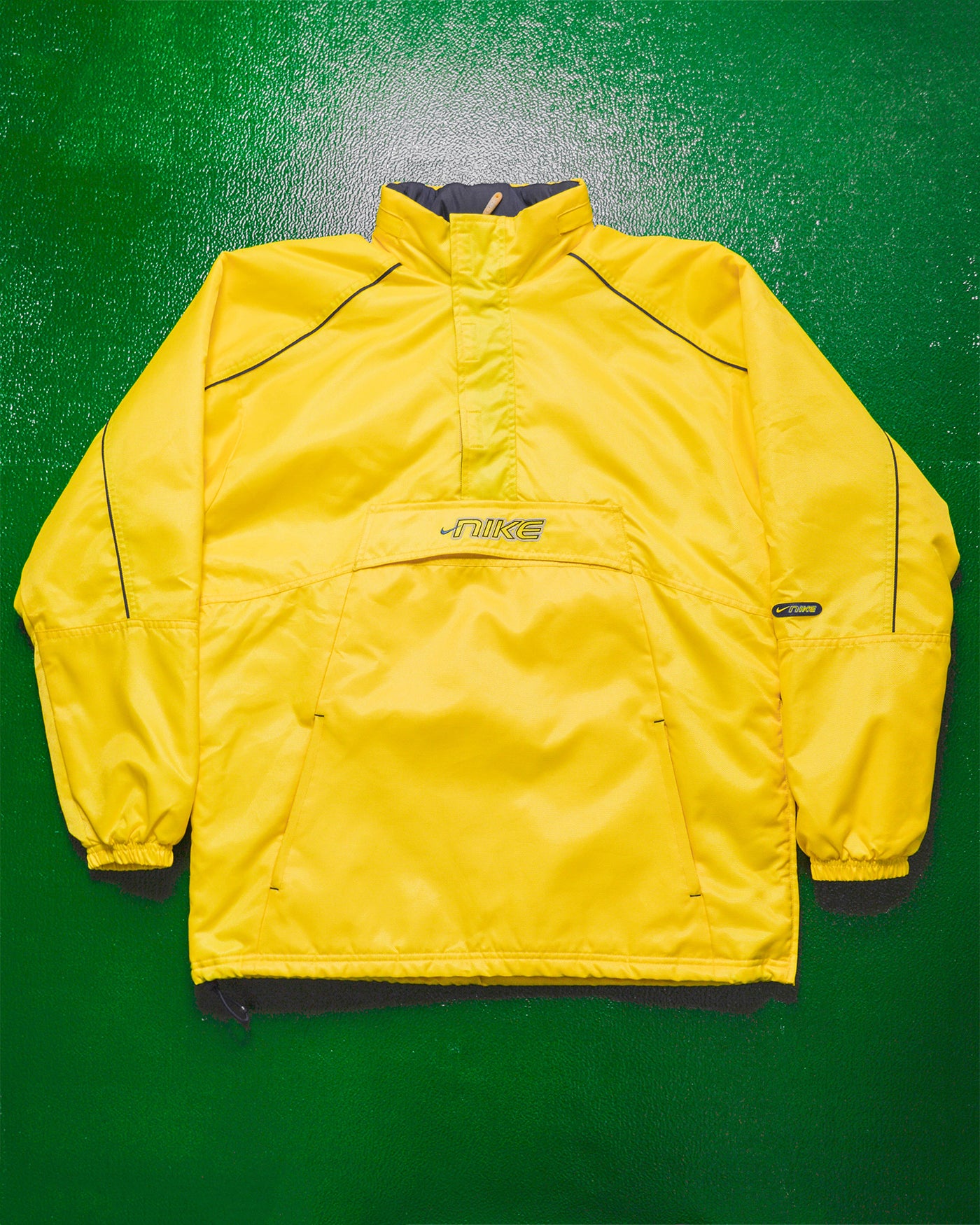 Yellow Padded Quarter Zip Spellout Pullover Jacket (M~L)