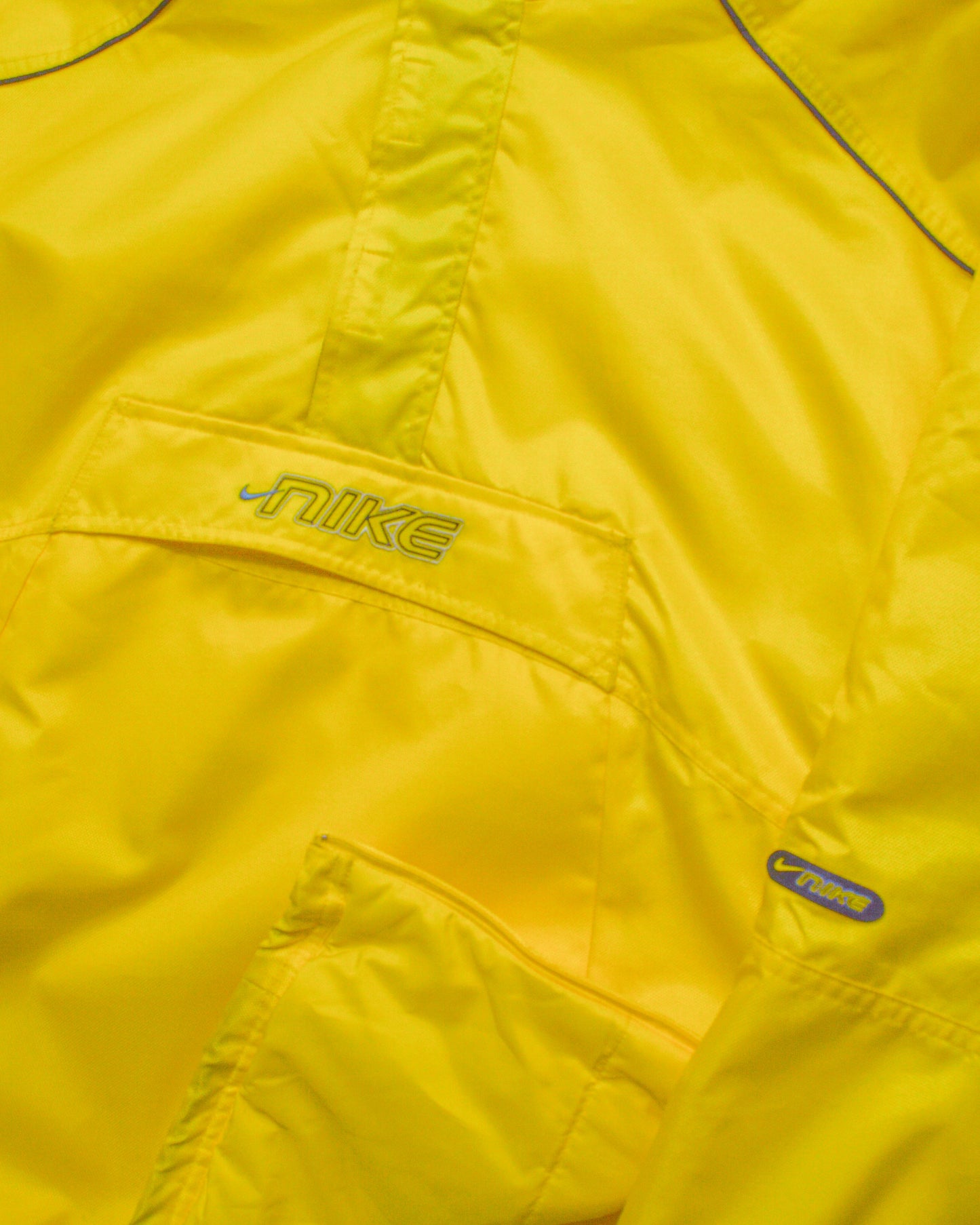 Yellow Padded Quarter Zip Spellout Pullover Jacket (M~L)