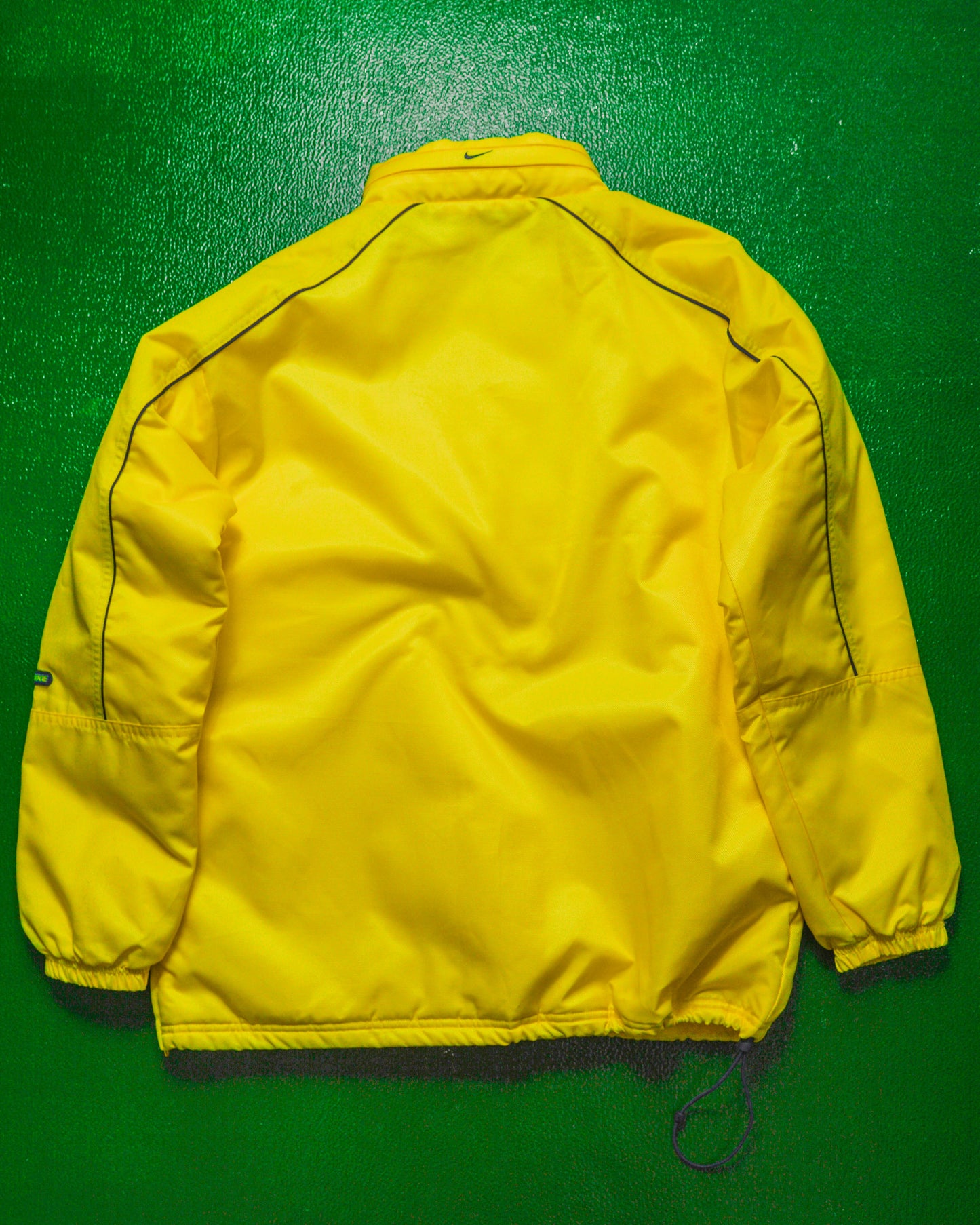 Yellow Padded Quarter Zip Spellout Pullover Jacket (M~L)