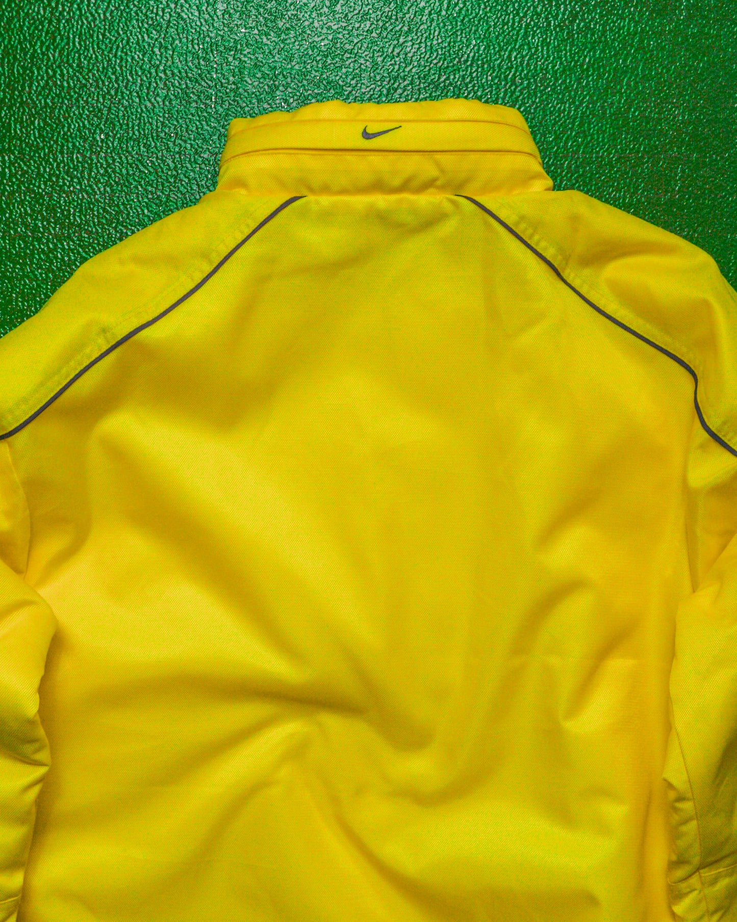 Yellow Padded Quarter Zip Spellout Pullover Jacket (M~L)