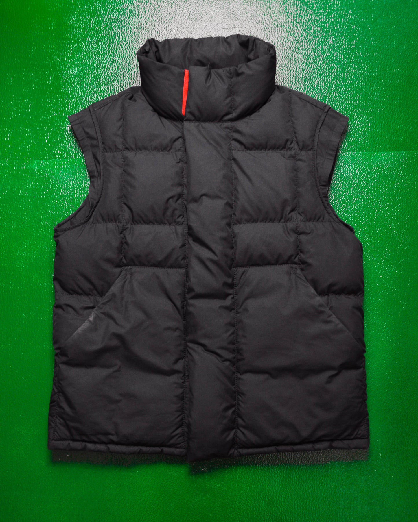Sport Black Technical Nylon Square Quilted Gilet / Vest w. Backpack Straps (~L~)