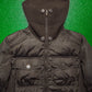 Black Label Women's Dark Brown High Knit Funnel Neck Down Jacket (46)