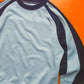 Baby Blue  Deep Navy Curved Sleeve Panelled Long-sleeved Athletic Top  (~S~)
