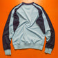 Baby Blue  Deep Navy Curved Sleeve Panelled Long-sleeved Athletic Top  (~S~)