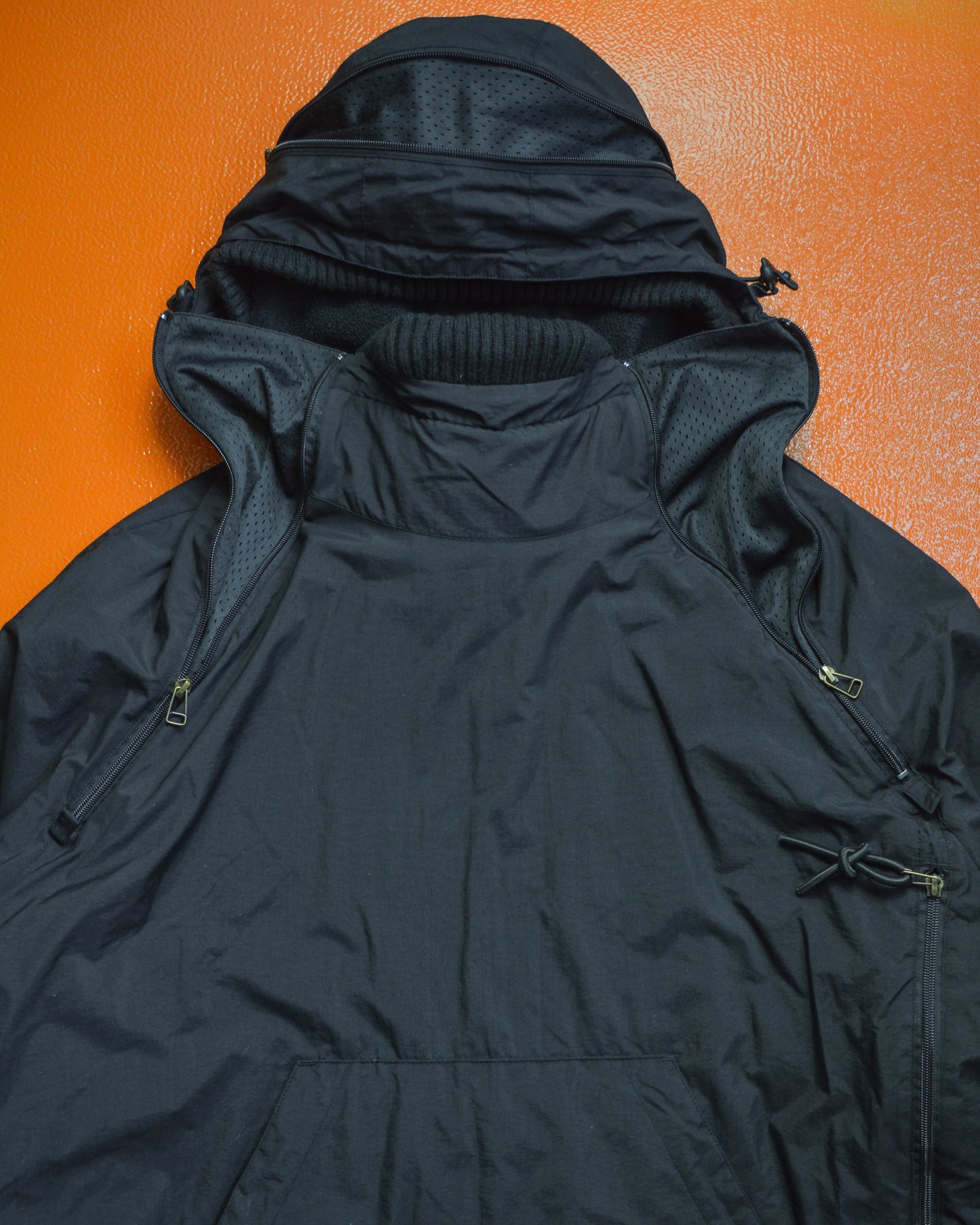 Black Multi Zip Ventilated Technical Pullover Jacket (L)