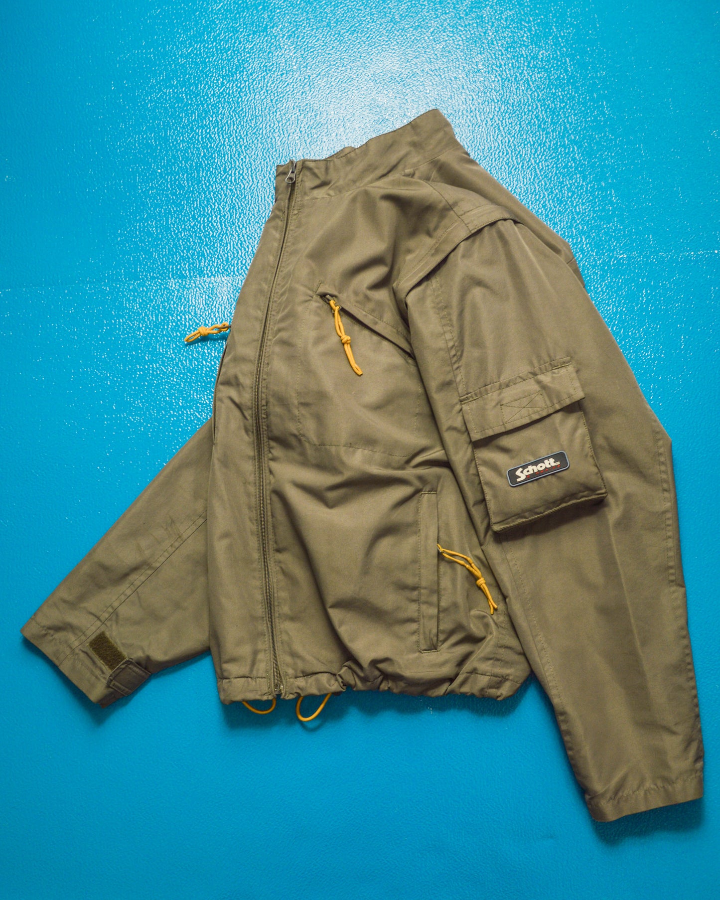 Multi- Pocket Muted Brown  Yellow Convertible Utility Jacket (M)