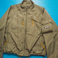 Multi- Pocket Muted Brown  Yellow Convertible Utility Jacket (M)
