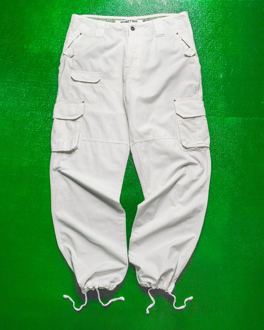 Multi-Pocket White Cargo Pants (34~36)